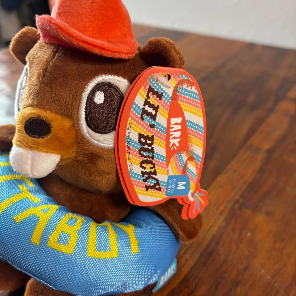 Bark Lil Bucky Beaver Plush Squeaker Crinkle Dog Toy Camp Ittaboy Medium 210276